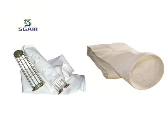 Bonne perméabilité à l' air Filtre à sacs à poussière de 2 mm Filtre à sacs à poussière de Baghouse Blanc