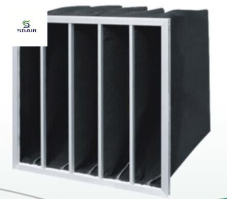 Conception à plusieurs poches Filtre à air à poche au carbone actif Grand débit d'air