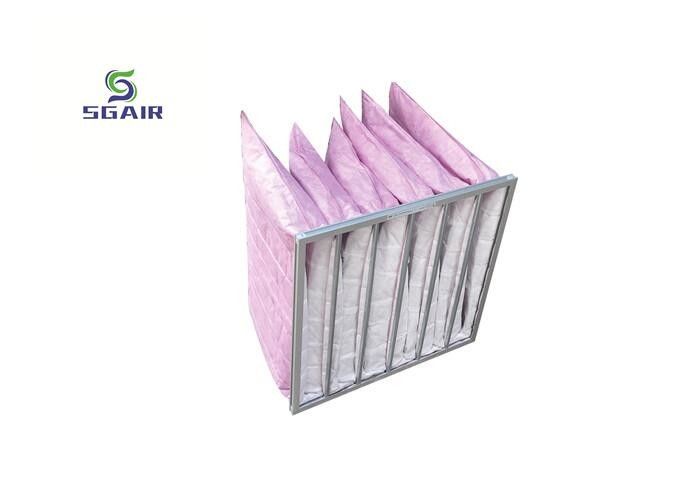 Filtre à sacs en aluminium à bonne perméabilité à l'air F8 pour salle sans poussière