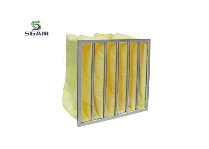 H13 Filtre à sacs en aluminium 5 μM jaune avec une grande capacité de retenue de poussière