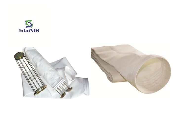 Bonne perméabilité à l' air Filtre à sacs à poussière de 2 mm Filtre à sacs à poussière de Baghouse Blanc