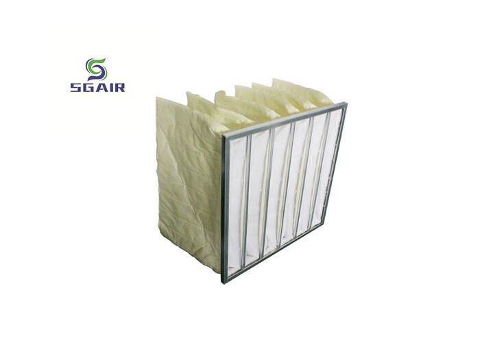 Filtre à air en sac Hepa de couleur métallique avec bande de compression GI galvanisée