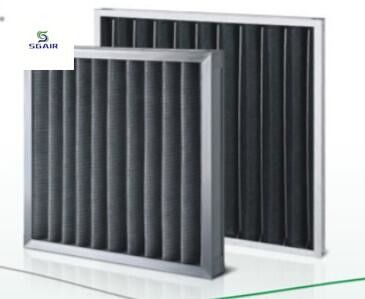 Filtre à air plissé au carbone actif à maille galvanisée en aluminium peut être plié
