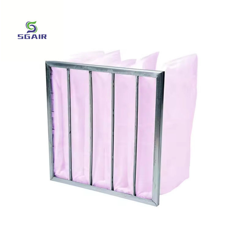 Filtre à poche en fibre de verre à large débit d'air